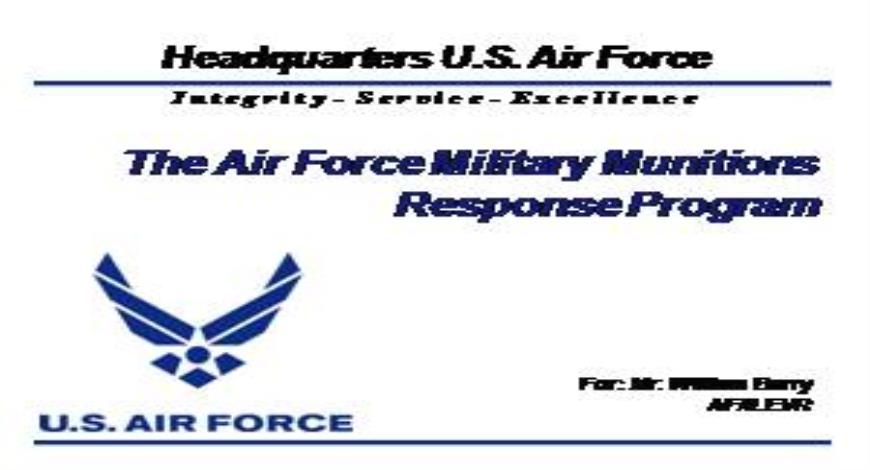 Free Download The Air Force Military Munitions Response Program ...