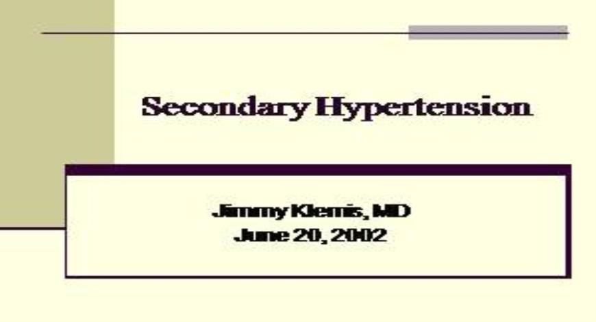 secondary hypertension powerpoint presentation